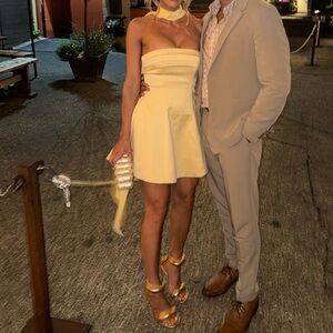 Club L London Strapless Yellow Dress